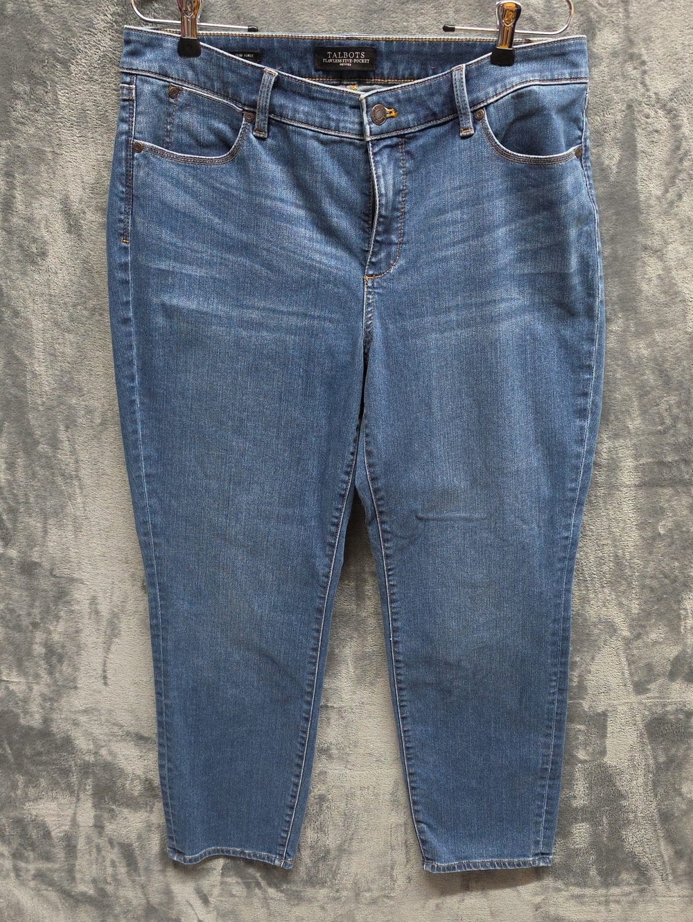Talbots Flawless Blue High-Rise Ankle Cropped Jeans sz 12P